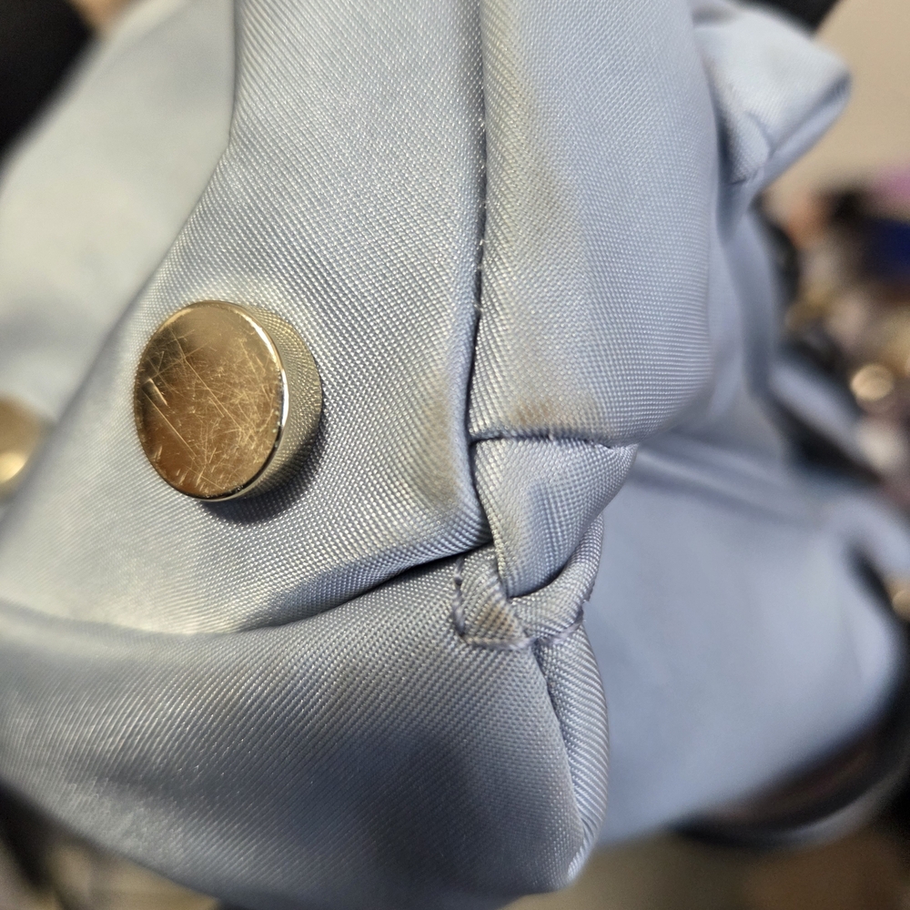 Michael Kors Light Blue Backpack with Black Straps and Gold Hardware - Picture 10 of 12